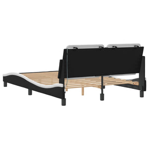 vidaXL LED Bed Frame without Mattress "Zadar" Black and White 120x200 cm