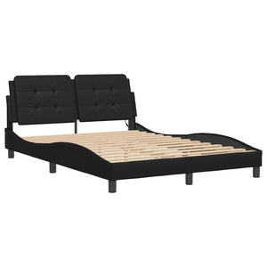 vidaXL LED Bed Frame without Mattress "Zadar" Black 140x190 cm