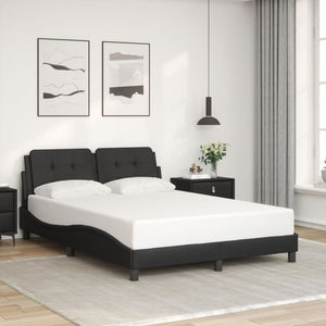 vidaXL LED Bed Frame without Mattress "Zadar" Black 140x190 cm