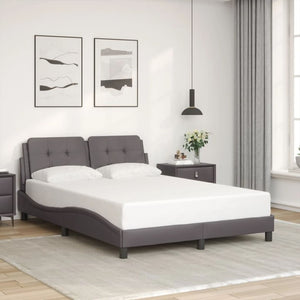 vidaXL LED Bed Frame without Mattress "Zadar" Grey 140x190 cm