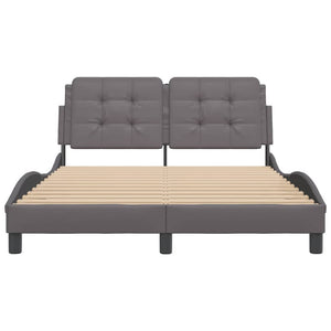 vidaXL LED Bed Frame without Mattress "Zadar" Grey 140x190 cm