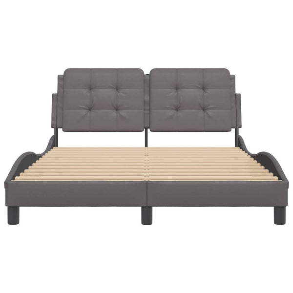 vidaXL LED Bed Frame without Mattress "Zadar" Grey 140x190 cm