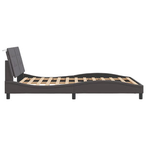 vidaXL LED Bed Frame without Mattress "Zadar" Grey 140x190 cm