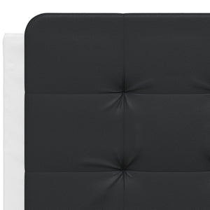 vidaXL LED Bed Frame without Mattress "Zadar" White and Black 140x190 cm