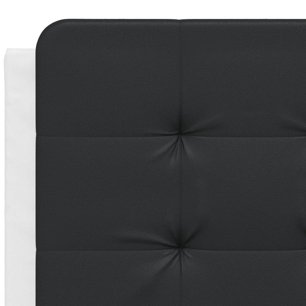 vidaXL LED Bed Frame without Mattress "Zadar" White and Black 140x190 cm