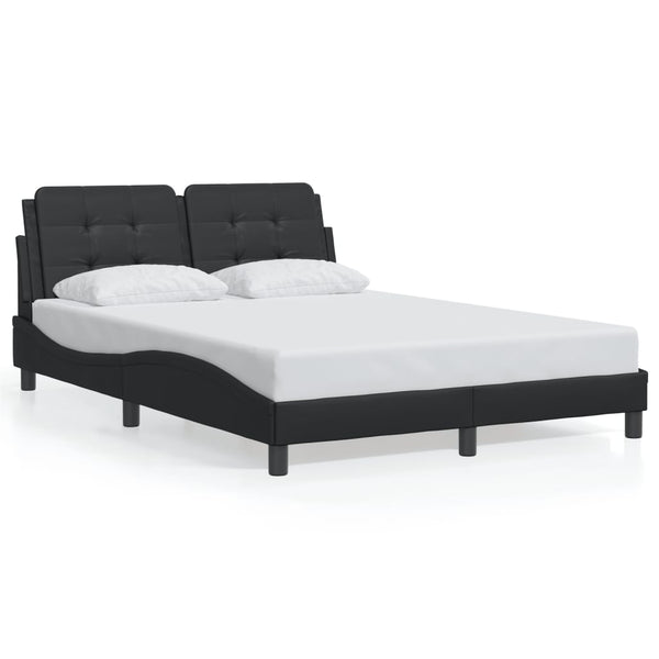 vidaXL LED Bed Frame without Mattress "Zadar" Black 140x200 cm