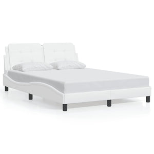 vidaXL LED Bed Frame without Mattress "Zadar" White 140x200 cm