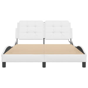 vidaXL LED Bed Frame without Mattress "Zadar" White 140x200 cm