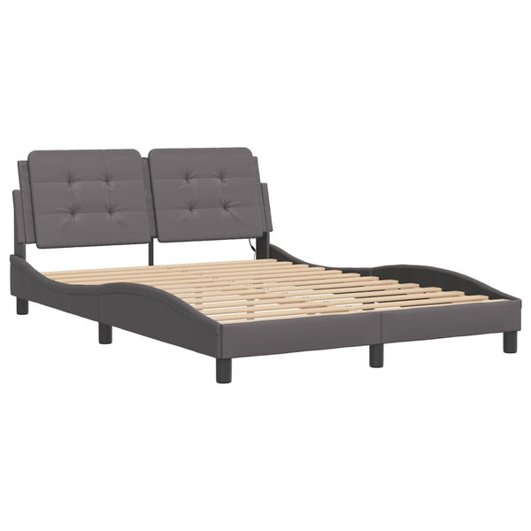 vidaXL LED Bed Frame without Mattress "Zadar" Grey 140x200 cm