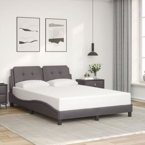 vidaXL LED Bed Frame without Mattress "Zadar" Grey 140x200 cm