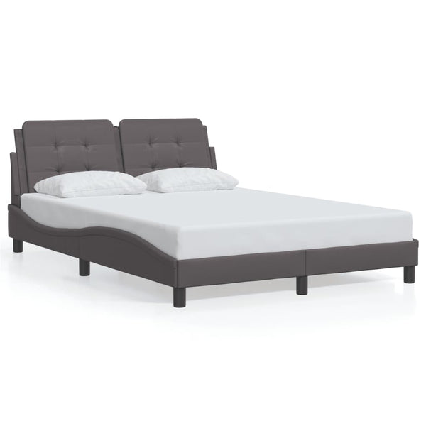 vidaXL LED Bed Frame without Mattress "Zadar" Grey 140x200 cm