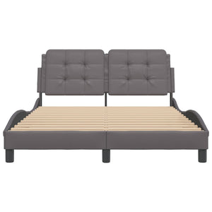 vidaXL LED Bed Frame without Mattress "Zadar" Grey 140x200 cm