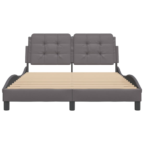 vidaXL LED Bed Frame without Mattress "Zadar" Grey 140x200 cm