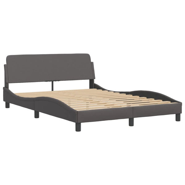 vidaXL LED Bed Frame without Mattress "Zadar" Grey 140x200 cm