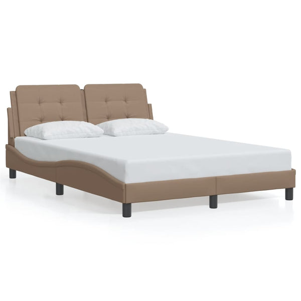vidaXL LED Bed Frame without Mattress "Zadar" Cappuccino Brown 140x200 cm