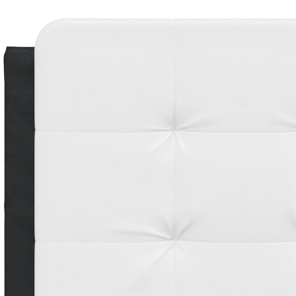 vidaXL Bed Frame with LED, without Mattress, "Zadar" Black and White 140x200 cm