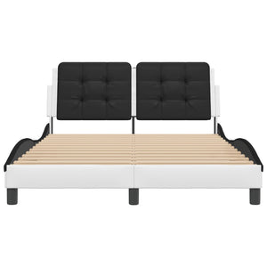 vidaXL LED Bed Frame without Mattress "Zadar" White and Black 140x200 cm