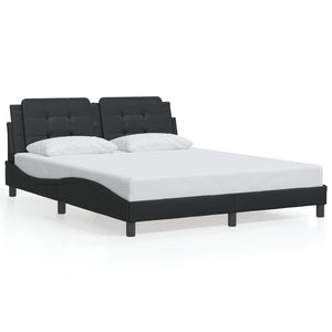 vidaXL LED Bed Frame without Mattress "Zadar" Black 160x200 cm