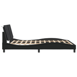 vidaXL LED Bed Frame without Mattress "Zadar" Black 160x200 cm
