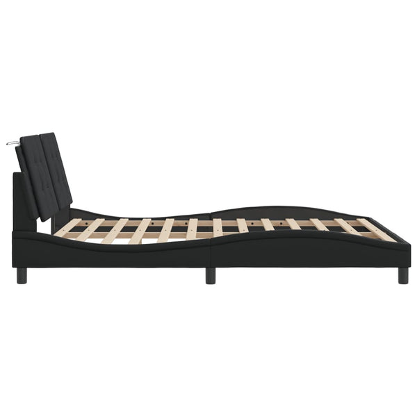 vidaXL LED Bed Frame without Mattress "Zadar" Black 160x200 cm