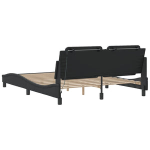 vidaXL LED Bed Frame without Mattress "Zadar" Black 160x200 cm