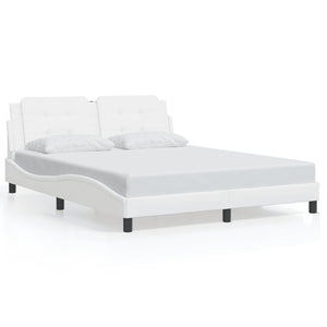 vidaXL LED Bed Frame without Mattress "Zadar" White 160x200 cm