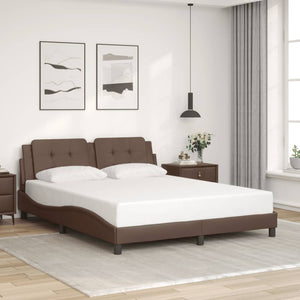 vidaXL LED Bed Frame without Mattress "Zadar" Brown 160x200 cm