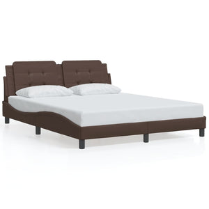 vidaXL LED Bed Frame without Mattress "Zadar" Brown 160x200 cm