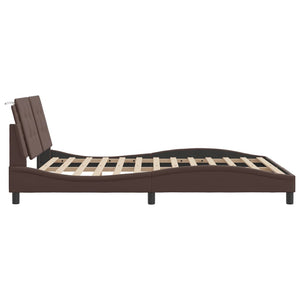 vidaXL LED Bed Frame without Mattress "Zadar" Brown 160x200 cm
