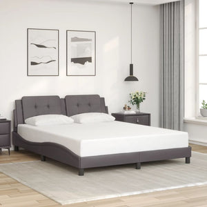 vidaXL LED Bed Frame without Mattress "Zadar" Grey 160x200 cm
