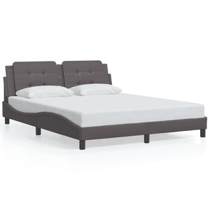 vidaXL LED Bed Frame without Mattress "Zadar" Grey 160x200 cm