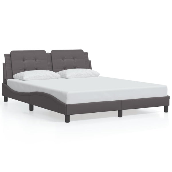 vidaXL LED Bed Frame without Mattress "Zadar" Grey 160x200 cm