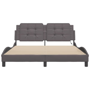 vidaXL LED Bed Frame without Mattress "Zadar" Grey 160x200 cm