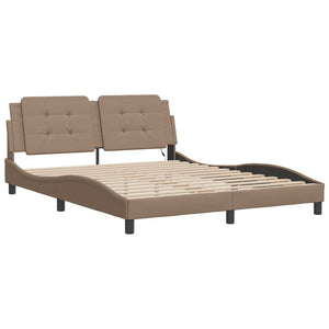 vidaXL LED Bed Frame without Mattress "Zadar" Cappuccino Brown 160x200 cm