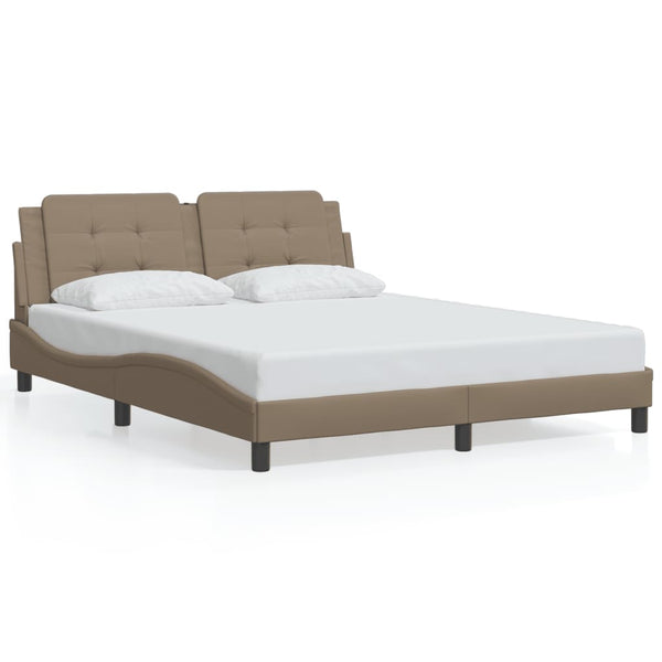vidaXL LED Bed Frame without Mattress "Zadar" Cappuccino Brown 160x200 cm