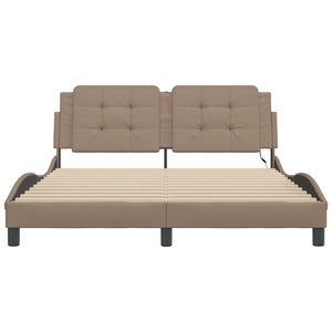 vidaXL LED Bed Frame without Mattress "Zadar" Cappuccino Brown 160x200 cm