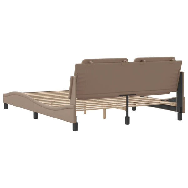 vidaXL LED Bed Frame without Mattress "Zadar" Cappuccino Brown 160x200 cm