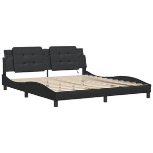 Bettgestell mit LED Schwarz 180x200 cm
