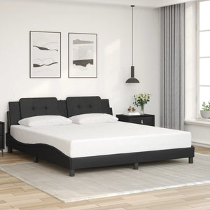 Bettgestell mit LED Schwarz 180x200 cm