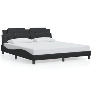 Bettgestell mit LED Schwarz 180x200 cm