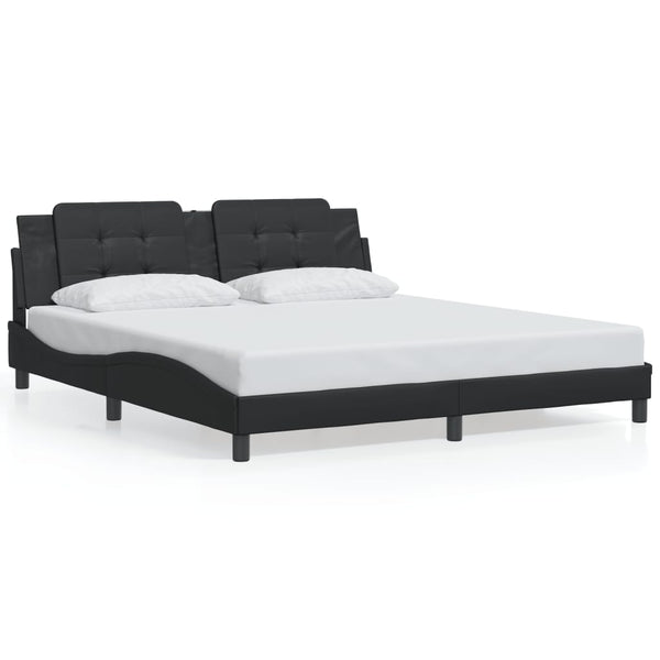 Bettgestell mit LED Schwarz 180x200 cm
