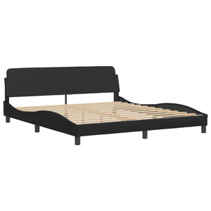 Bettgestell mit LED Schwarz 180x200 cm
