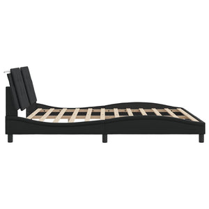 Bettgestell mit LED Schwarz 180x200 cm