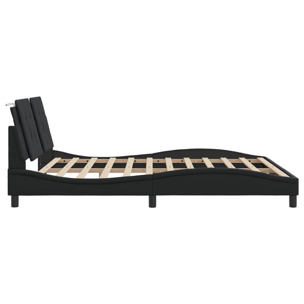 Bettgestell mit LED Schwarz 180x200 cm