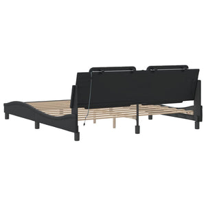 Bettgestell mit LED Schwarz 180x200 cm