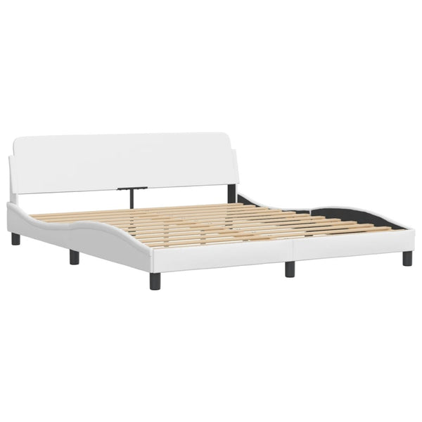 Bettgestell mit LED 180x200 cm Schwarz/Weiß
