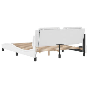 Bettgestell mit LED 180x200 cm Schwarz/Weiß
