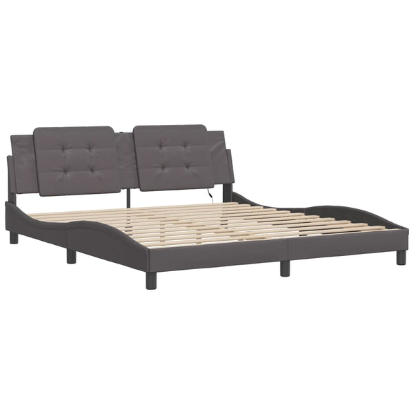 Bettgestell Grau mit LED 180x200 cm