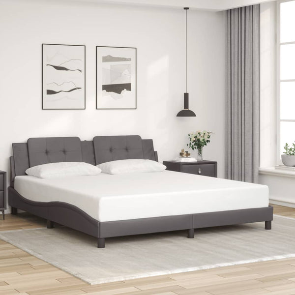 Bettgestell Grau mit LED 180x200 cm