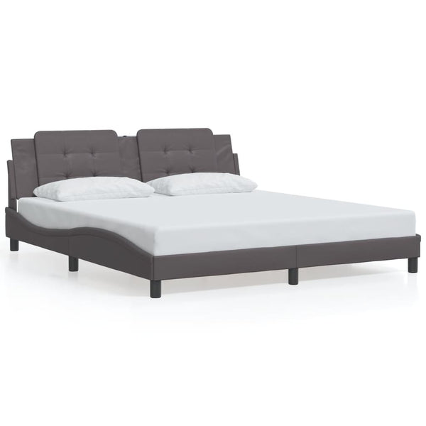 Bettgestell Grau mit LED 180x200 cm